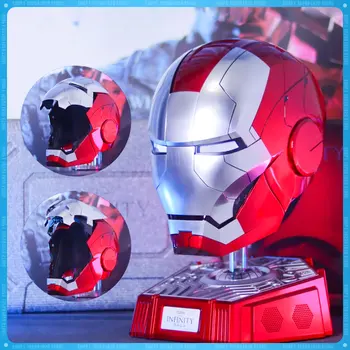 1/1 Шлем Marvel Iron Man Autoking Mk5 с дистанционным и голосовым управлением, автоматический шлем-маска Железного человека со светодиодной подсветкой, подарок для мальчиков