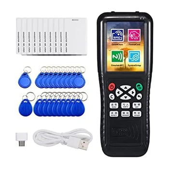 1 комплект черного Rfid-дубликатора, копировального устройства, устройства для записи смарт-карт, устройства для ключей, функции декодирования RFID NFC