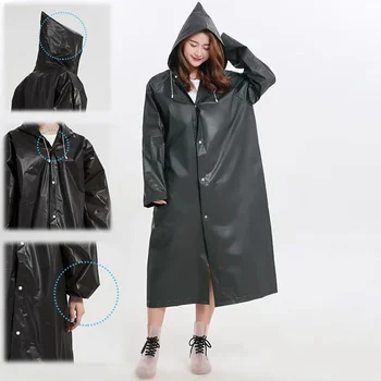 1 шт. Высококачественный плащ унисекс из ЭВА, утолщенный водонепроницаемый дождевик, Женский, мужской, черный, для кемпинга, непромокаемый дождевик, костюм