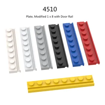 1 шт. Пластина Buildings Blocks 4510, модифицированная 1 x 8 с дверной рейкой, Кирпичная объемная модульная игрушка GBC для высокотехнологичного MOC-набора