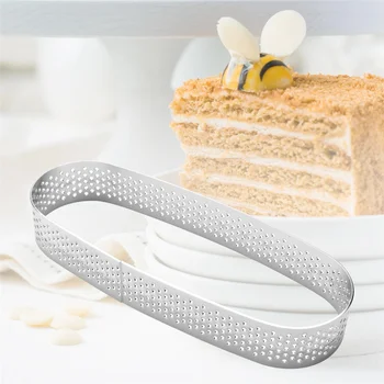10 Упаковок овального кольца для пирога, перфорированного кольца для выпечки, кондитерского кольца, колец для формы для пирога из нержавеющей стали, кольца для выпечки пирога
