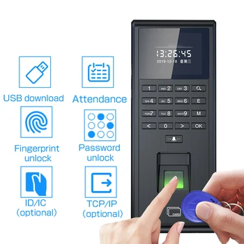 125 кГц RFID Биометрический отпечаток пальца, посещаемость времени, клавиатура контроля доступа, Электронный USB-регистратор времени, посещаемость времени TCP