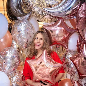 18-дюймовый воздушный шар из розового золота, свадебное украшение, вечеринка на воздушном шаре, фестиваль воздушных шаров, день рождения, юбилей, украшение воздушным шаром.