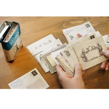 2/3/5 Сохраняйте письма в конвертах с рисунками в винтажном стиле, защищая содержимое от повреждений. Многоцелевое использование Винтажного конверта
