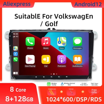 2 Din Android 12 для Amarok Volkswagen Golf 5 6 Polo Passat B6 B7 CC T5 Skoda Jetta Seat Leon Радио Мультимедиа Carplay GPS Navi