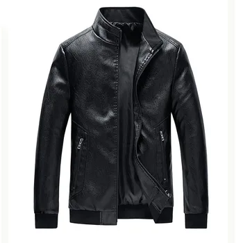 2023 Мужская кожаная куртка, мужская куртка, весенне-осенняя повседневная черная мужская одежда азиатского размера S-8XL