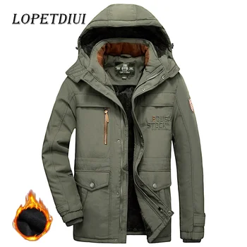 2023 Новые Мужские Зимние Уличные Дышащие Утепленные Плюшевые куртки, пальто, Съемный Капюшон, Сплошной цвет