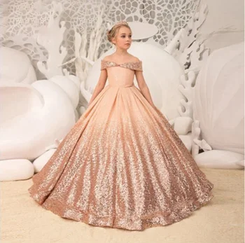 2023 Платья для девочек-цветочниц, бальное платье с круглым вырезом, свадебное платье принцессы для маленьких девочек, платья для первого причастия, платье для выпускного вечера