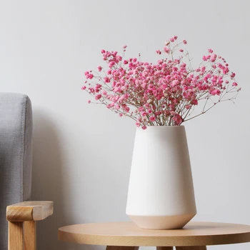 8-дюймовая современная простая дизайнерская ваза из кулона Белая матовая фарфоровая ваза для цветов Настольные украшения для украшения дома