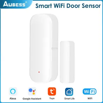 AUBESS Tuya Smart WiFi Дверной датчик Датчик окна Детектор дверной сигнализации Независимый магнитный датчик Работа с Alexa Google Home