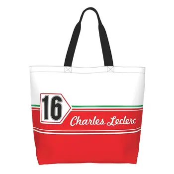 CL Charles Leclerc 16 Продуктовых сумок для покупок, изготовленных на заказ для гоночных спортивных автомобилей, холщовые сумки для покупок через плечо, сумка большой емкости