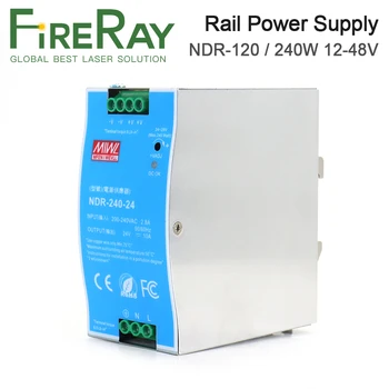 FireRay Оригинальный блок питания рельсовых выключателей MeanWell серии NDR мощностью 120 Вт 240 Вт NDR-125 12V 24V 48V