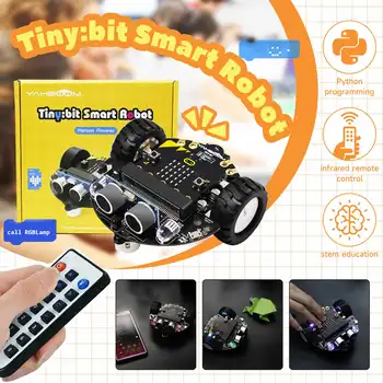 Micro: Bit V2 Smart Mini Robot Car Kit Coding for Kids Science Building Kit Обучающая обучающая игрушка STEM Электронный проект DIY