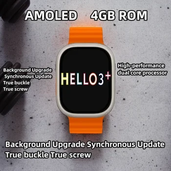 NCZOBOE Hello Watch 3 + Ультра Умные Часы AMOLED 4GB ROM Watch 9 Ultra reloj mujer Всегда На Дисплее Местная Музыка Для Android IOS