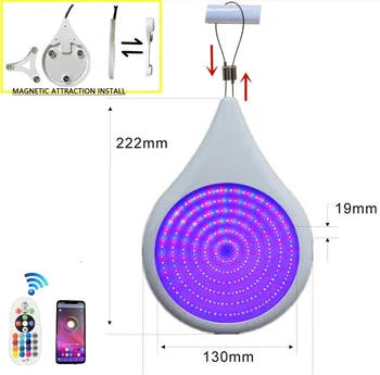 RGB Подводные фонари IP68 с магнитным всасыванием для бассейна 25 Вт Управление мобильным приложением Без перфорации Установка украшения для вечеринки у бассейна