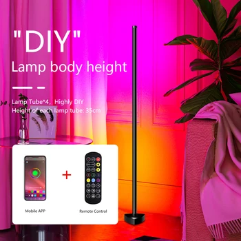 RGB светодиодная подсветка для пола, создающая настроение, управляемая приложением, декоративное умное освещение для спальни в углу помещения