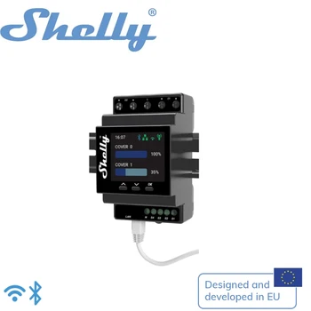 Shelly Pro с двойной крышкой / затвором PM Wifi Профессиональный интеллектуальный контроллер затвора на DIN-рейке с возможностью измерения мощности 16A