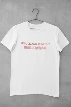 Skuggnas Соблазняют И уничтожают Японскую Эстетическую Гранжевую футболку, Tumblr-рубашку, Хлопковые футболки с короткими рукавами, Модные Топы Унисекс