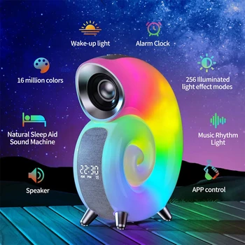 Smart Stero Bluetooth динамик RGB Аудио светильник с будильником Аудио Красочная атмосферная лампа светодиодный ночник Домашний декор