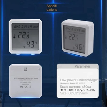 Tuya WIFI Датчик Температуры И Влажности ЖК-дисплей Внутренний Гигрометр Детектор Сенсор Smart Life App Поддержка Alexa Google Home