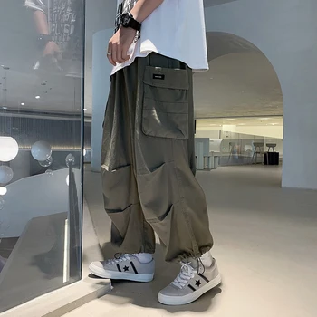 Брюки-карго Harajuku, Мужские повседневные брюки с несколькими карманами, джоггеры, спортивные штаны, Уличная мода, мужские свободные брюки в стиле хип-хоп, F130
