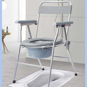 Бытовой стул для пожилых людей Простой дизайн ручного ведра для унитаза Мобильный туалет Складные стулья для унитаза для беременных женщин