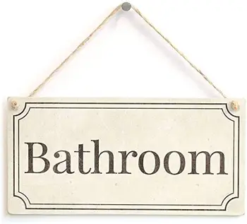 Ванная комната - красивая вывеска на двери ванной в винтажном стиле