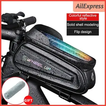 Велосипедная сумка, сумки на переднюю перекладину, Непромокаемый чехол для мобильного телефона, чехол для горного велосипеда с сенсорным экраном, аксессуары для велоспорта