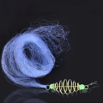 Весенняя рыболовная сеть для мелководья из 1 шт. с ночным светящимся шариком из бисера, Прочный кольцевой соединитель для пресноводных рыболовных снастей