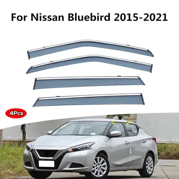 Для Nissan Bluebird 2015-2021 Оконные Козырьки Защита От Ветра И Дождя Крыша Солнцезащитный Козырек Вентиляционный Козырек Спойлер Аксессуары Для Крыла Отделка Хром