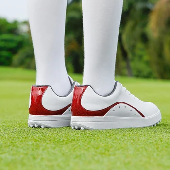 Женская обувь для гольфа PGM Водонепроницаемая противоскользящая дышащая обувь, кроссовки для гольфа с быстрой шнуровкой, Удобная обувь для гольфа при ходьбе