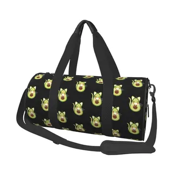 Забавная спортивная сумка для кошек с авокадо, тренировочные спортивные сумки для животных, мужские модели с обувью, винтажная сумка для фитнеса, уличные сумки