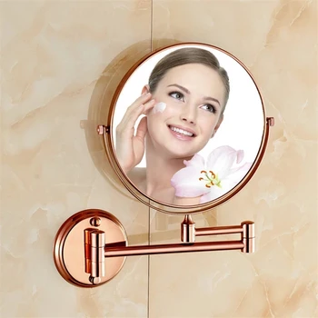 Зеркало для ванной комнаты из розового золота, 8-дюймовое Зеркало для переодевания, 3X / 1X Увеличительное зеркало, Складное Золотое зеркало для макияжа, Косметическое зеркало, подарок леди