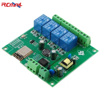 Источник питания переменного/постоянного тока 4-Канальный ESP8266 WIFI Релейный Модуль ESP-12F Плата разработки для Arduino Smart-Home