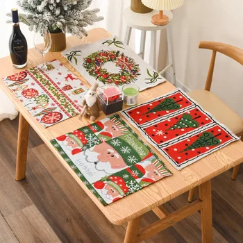 Коврик для рождественской трапезы, декоративный вязаный коврик, салфетки для обеденного стола, коврики для обеденного стола, коврики для вечеринок