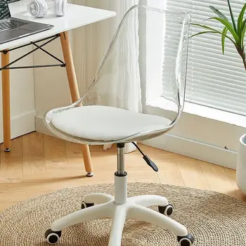 Компьютерное кресло, Скандинавское Прозрачное акриловое кресло, Удобное подъемное вращающееся кресло для офиса, кабинета, спальни, общежития, табурета для макияжа