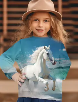 Летние детские длинные футболки с 3D принтом животных, уличная одежда для мальчиков и девочек, повседневная модная футболка Оверсайз, Детские футболки, топы, одежда