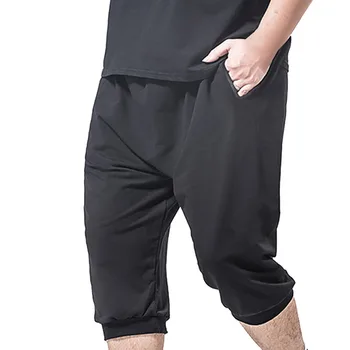 Летние мужские брюки большого размера 7XL, талия 145 см, 5XL 6XL, свободные брюки до икр