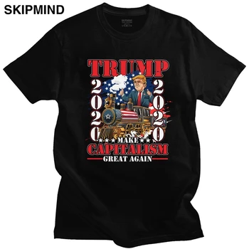 Модная мужская футболка Donald Trump с короткими рукавами, хлопковая футболка для президента США 2020, Футболки республиканцев, футболки с графическим принтом, Мерчендайзер