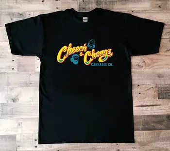 Мужская футболка из плотного хлопка с логотипом Cheech & Chong, черная футболка