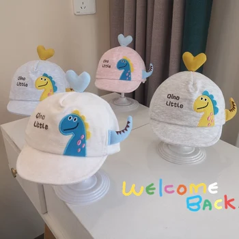 Мультяшная Детская Бейсболка Cute Love Heart Динозавр Остроконечная Шляпа для Новорожденных Мальчиков И Девочек Kawaii Animal Хлопковые Детские Шляпы От Солнца