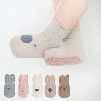 Мультяшные детские носки, противоскользящие Носки для мальчиков и девочек, для малышей, напольные носки с милым животным рисунком, аксессуары для новорожденных