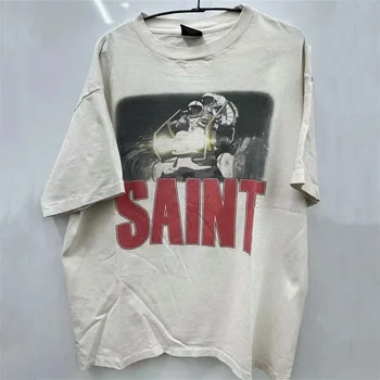 Новая модная футболка SAINT MICHAEL Freedom, мужская футболка Saint Michael, женская повседневная футболка оверсайз, футболка