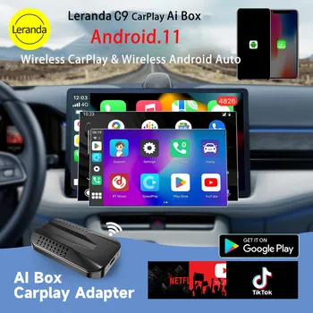 Новый Leranda C9 Wireless Android Auto CarPlay Adapter 2 in1 Carplay Smart Box Plug Play Мультимедийный Плеер для Проводного Android