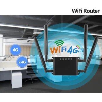 Новый WE826-T2 300 Мбит/с 4G LTE Маршрутизатор Wifi EC25-E CAT4 Модем Слот для sim-карты OpenWRT 4 * LAN Roteador Точка Доступа для России ЕС