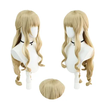 Оригинальный светлый кудрявый парик для косплея Fengdan God Navya Cos имитирует кожу головы с помощью пушистого шелка и универсальных париков для вечеринок с длинными волосами