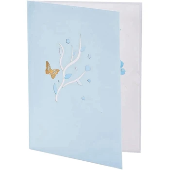 Открытка с синими конвертами-бабочками Для воспоминаний о вас, Дня рождения, Дня матери, годовщины и т.д. На все случаи жизни