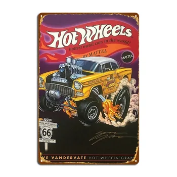 Плакат Hot Wheels Gold 55 Gasser, металлические вывески Club Cave pub, изготовленный на заказ плакат, жестяные вывески.
