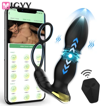Приложение Bluetooth, вибратор для мужчин, Массажер простаты для геев, Анальная пробка, Беспроводная анальная пробка с дистанционным управлением, секс-игрушка для пар