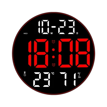 Рассеянный свет Многофункциональные часы с большим экраном 12 дюймов Простые настенные часы для гостиной Светодиодные настенные часы
